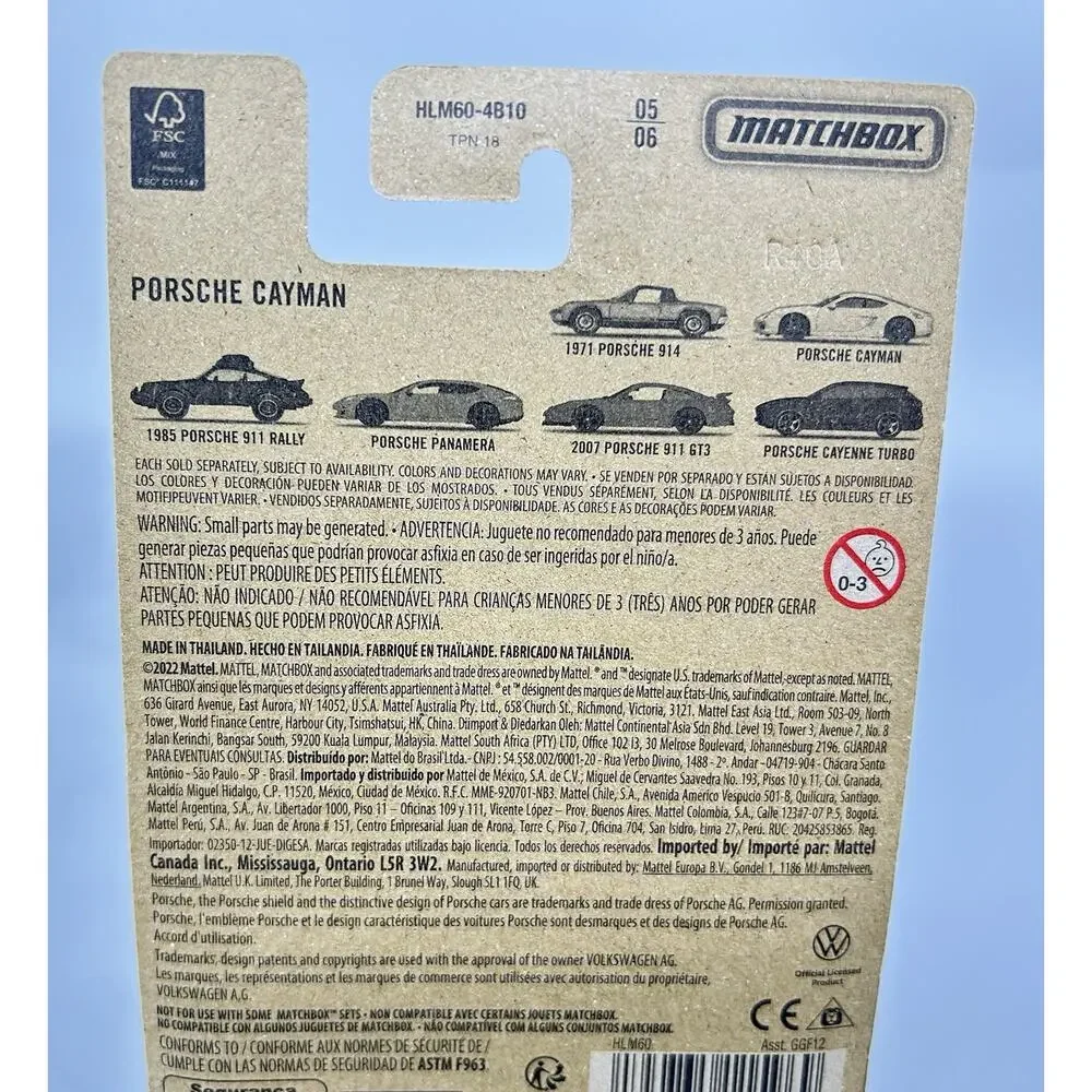 Matchbox PORSCHE Cayman 70 Years White Diecast 05/06 Diecast 1:64 NOC 2023